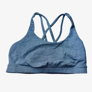 Lululemon Energy Bra Power Luxtreme Variegated Knit Black Heathered Black Sz 10